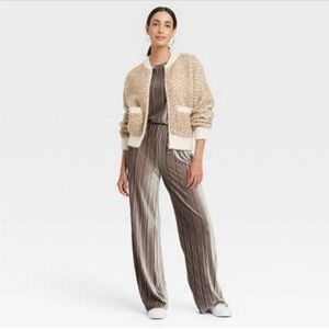 Striped Brown pants are a size 14 women